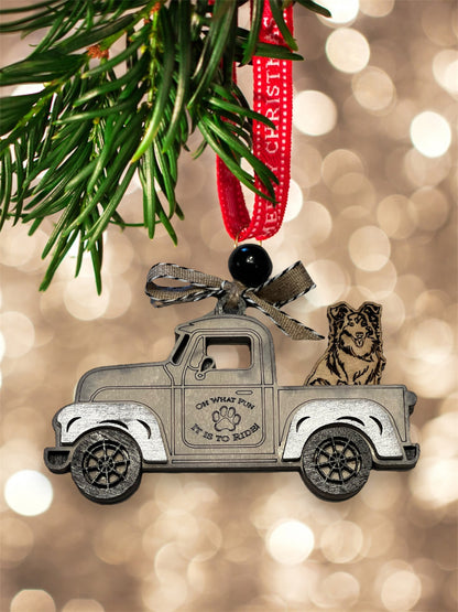 Pickup Pup Ornament- Cream